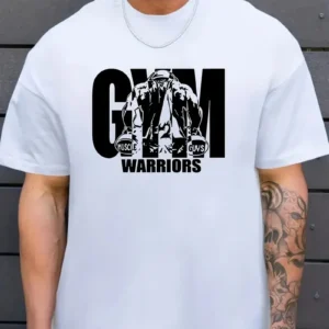 Sporda Günlük Hayata Giyilebilir GYM Baskılı Oversize Bisiklet Yaka Erkek T-shirt