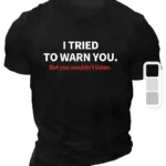 20/1 Penye Compack I TRIED TO WARN YOU. Baskılı Oversize Bisiklet Yaka T-shirt