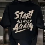 20/1 Penye Compack Start All Over Baskılı Oversize Bisiklet Yaka Kısa Kol T-shirt