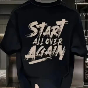 20/1 Penye Compack Start All Over Baskılı Oversize Bisiklet Yaka Kısa Kol T-shirt