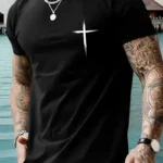 20/1 تي شيرت كم قصير الأكمام قصير الأكمام مطبوع بطبعة كومباك كبيرة الحجم