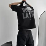 Baskılı Oversize Bisiklet Yaka T-shirt