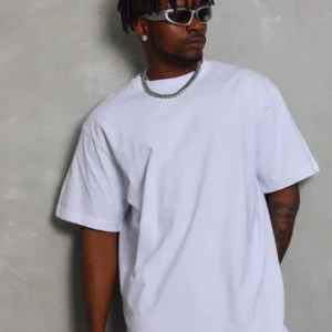 Unisex Oversize Düz Bisiklet Yaka T-Shirt