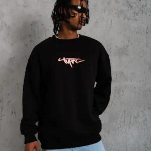 Erkek 3 İplik Gangster Baskılı Sweatshirt