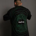 Erkek Bisiklet Yakalı Sırt Baskılı Oversize T-Shirt