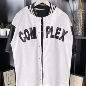 Erkek Complex Kolları Deri Kolej Oversize T-Shirt