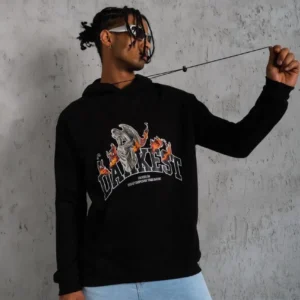 Erkek Oversize Kapüşonlu Sweatshirt Renk Üç İplik İçi Pamuklu Kanguru Cepli Baskılı Hoodie Rahat Kalıp Kışlık Günlük Kombinlere Uygun