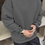 معطف رجالي سادة برقبة عنق طاقم برقبة سادة - مدخن