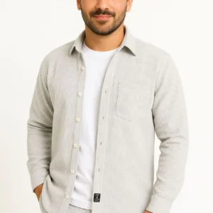 Erkek Fitilli Kadife Cepli Gömlek Oversize Rahat Kalıp