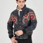 Erkek İçi Astarlı İçten Yaka Kısmı Peluşlu Suni Kumaş Vintage Ceket