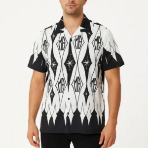 Erkek İki İplik Kumaş Dijital Baskılı Gömlek