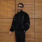 Erkek Premium Parçalı Eşofman Takım - Dik Yaka Fermuarlı Biyeli Sweatshirt Lastik Paça Alt, Oversize 3 iplik Şardonlu