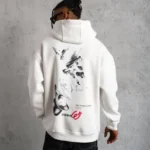 Erkek Şapkalı Güvercin Baskılı Kapşonlu Sweat