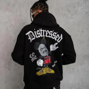 Erkek Üç İplik Baskılı Kapüşonlu Sweat