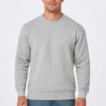 سويت شيرت رجالي ثلاثي الخيوط سادة برقبة عنق عريضة