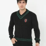 Erkek V Yaka Örgülü Kazak