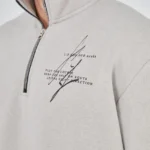 معطف رجالي بنصف سحاب مطبوع - مصبوغ