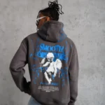 Erkek Yıldırım Baskılı Kapşonlu Sweatshirt