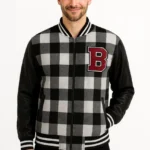 Erkek Kolej Ceket – Kareli Oduncu Kumaş, Kolları Suni Deri, Fermuarlı, İçi Kapitone Astarlı, Nakışlı Oversize Bahar & Kış Stil