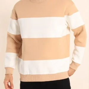 Parçalı Bisiklet Yaka Baskılı SweatShirt