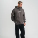 قميص بقلنسوة من ثلاثة خيوط بقلنسوة مع رقعة رقمية - مدخن