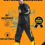 Premium Motorcu Kurye Yağmurluk Takım Su Geçirmez PVC Kumaş Reflektörlü TÜBİTAK Onaylı