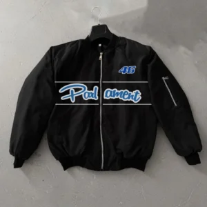 Parliament Bomber Mont – 46 Numara Detaylı, Fermuarlı, Cepli, Uzun Kollu, Spor ve Günlük Giyim İçin Rahat Unisex Mont