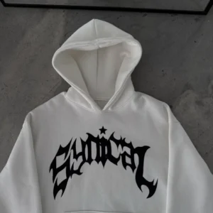 Kışlık Kapüşonlu Baskılı Oversize SweatShirt