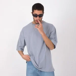 Unisex Basic Bisiklet Yaka Oversize T-Shirt