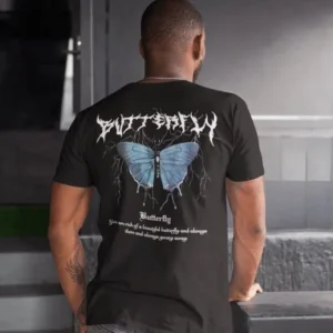 Erkek Bisiklet Yaka Baskılı Oversize T-Shirt