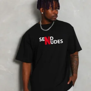 Unisex Bisiklet Yaka Double Oversize Baskılı T-Shirt