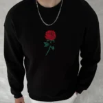 Unisex Bisiklet Yaka Ön Ve Arka Baskılı SweatShirt