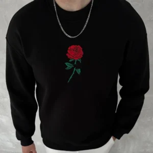 Unisex Bisiklet Yaka Ön Ve Arka Baskılı SweatShirt