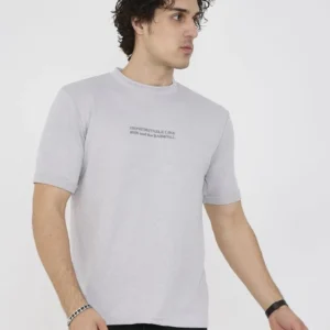 Unisex Bisiklet Yaka Slim fit T-Shirt- Boyalı