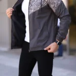 معطف واق من المطر مبطن بقلنسوة للجنسين - قهوة