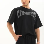 Unisex Oversize Taşlı T-Shirt