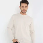 ملابس تريكو منسوجة منسوجة بياقة بيسكيت بأكمام طويلة للجنسين