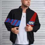 سترة واقية مطبوع عليها سحاب بأكمام طويلة مطبوع عليها سحاب للجنسين