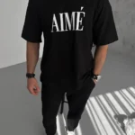 تي شيرت مطبوع بنصف سحاب للجنسين