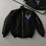 جاكيت بومبر للجنسين - معطف كاجوال كاجوال بسحاب وجيوب وبطانة مبطنة ومطبوع عليه خياطة لطيفة