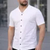 Erkek Waffle Kumaş Açık Yakalı Düğmeli Regular Fit Gömlek 2’li Set Siyah-beyaz Erkek Waffle Kumaş Açık Yakalı Düğmeli Regular Fit Gömlek 2’li Set Siyah-beyaz