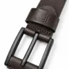Erkek Koyu Kahverengi 4 Cm Metal Tokalı Kot Ve Kumaş Pantolon Kemeri
