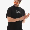 Erkek Kısa Kol Yazlık Tişört Bisiklet Yaka Baskılı Oversize T-shirt - Siyah Erkek Kısa Kol Yazlık Tişört Bisiklet Yaka Baskılı Oversize T-shirt - Siyah