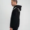 Erkek 3 İplik Pamuklu Kapüşonlu Baskılı Cepli Oversize Sweatshirt Hoodie - Siyah
